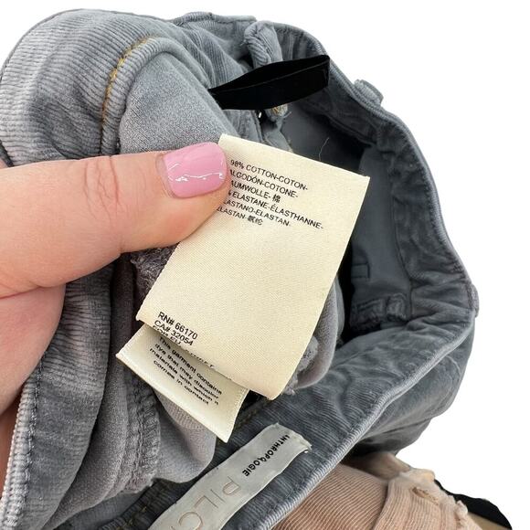 Anthropologie Pilcro High-Rise Skinny Corduroy Pants Button Front Gray‎ Size 28 - Picture 12 of 13